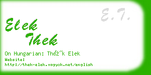 elek thek business card